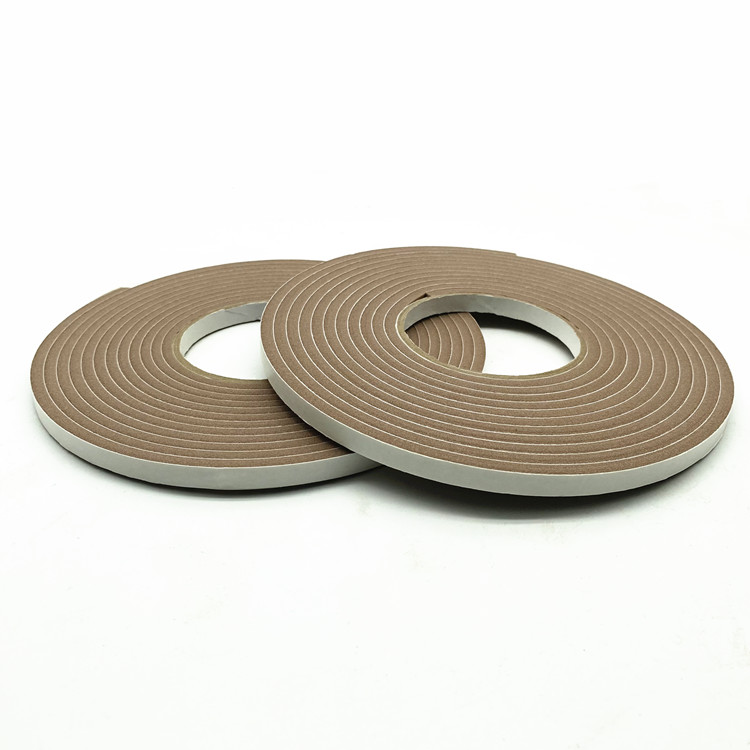 Hollyseal?Single Sided Adhesive Brown PVC Foam Tape Supermarket Weatherstrip