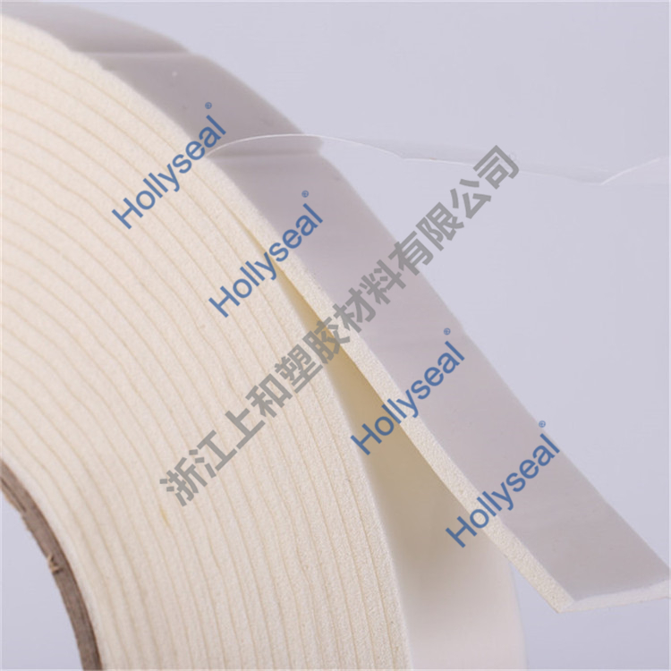 Hollyseal?白色PVC密封膠帶表層PET透明膜 厚度1mm~25mm，密度110kg/m3~500kg/ m3